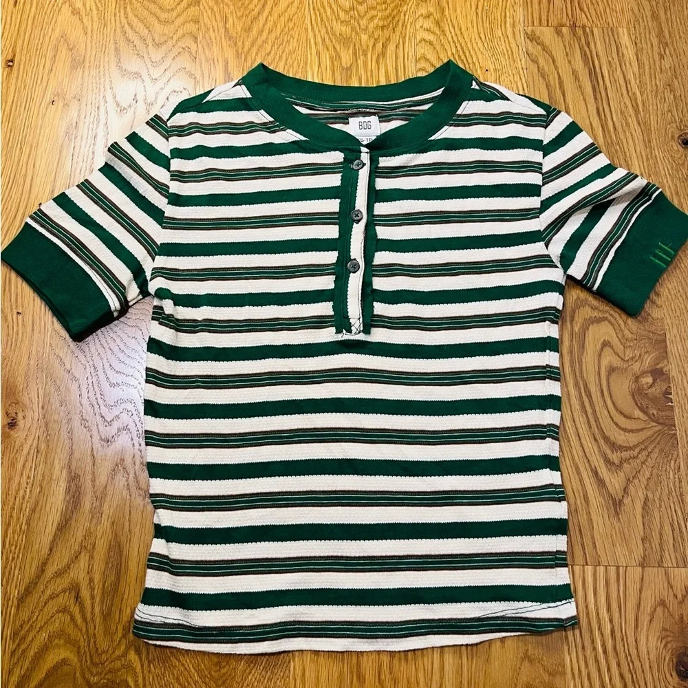 Urban Outfitters BDG Harvey Striped Henley Tee Size Small - Picture 4 of 8
